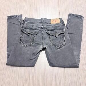 Vintage Y2K True Religion Rocco Relaxed Skinny Grey Wash Jeans 31 × 28